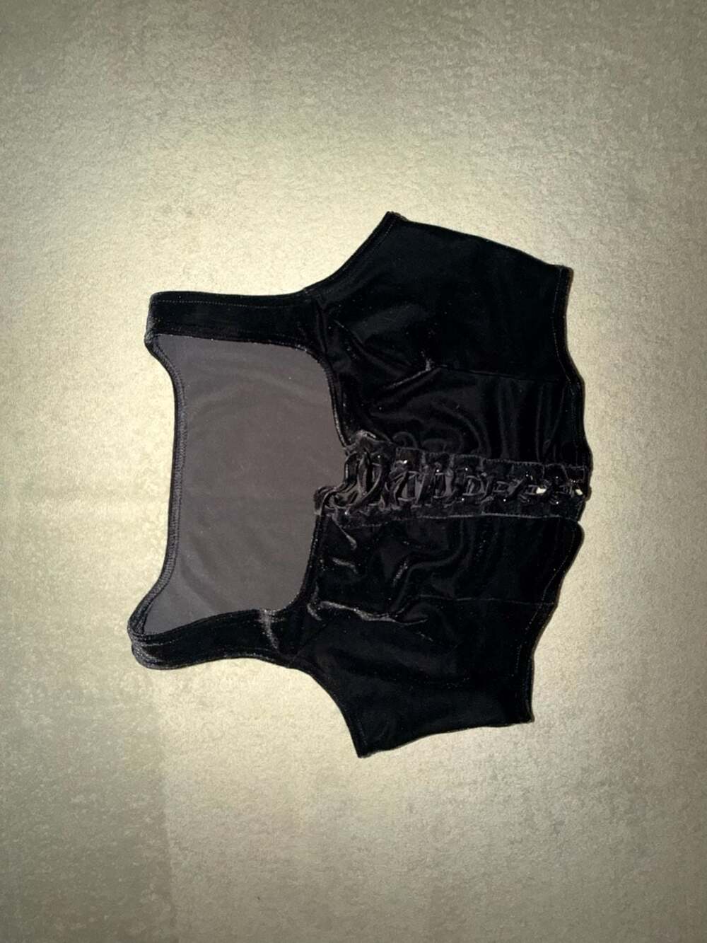 BlackMilk Velvet Corset Top Size M Black Lace Up Whimsigoth Gothic